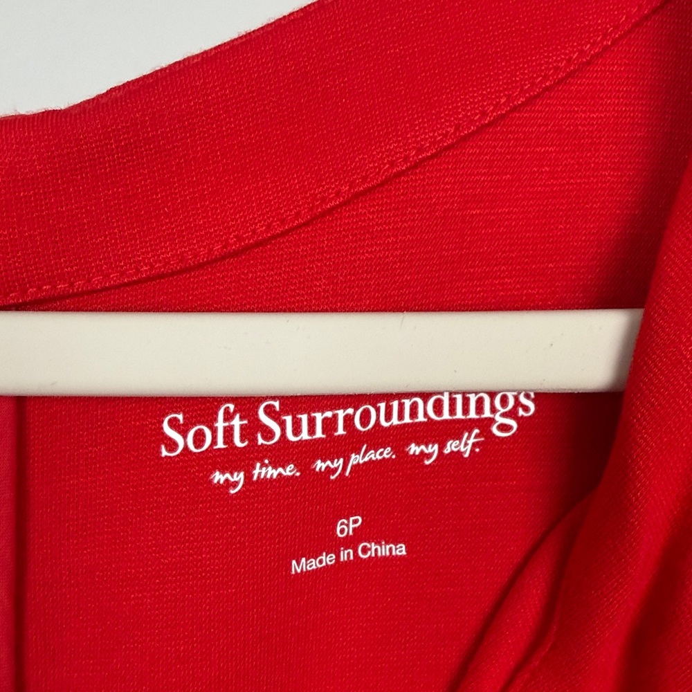 Soft Surroundings Scarletta Ponte Knit Red Maxi Dress SZ 6P - Picture 9 of 10